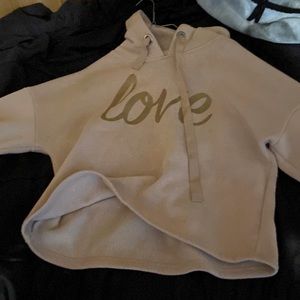 Long sleeve cropped love hoodie